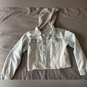 Cat & Jack Denim Jacket with Gray Hood